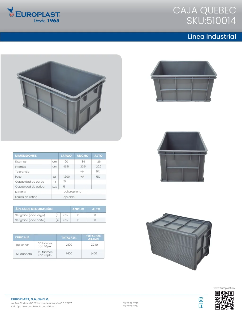 Portada de la ficha técnica de Caja Quebec